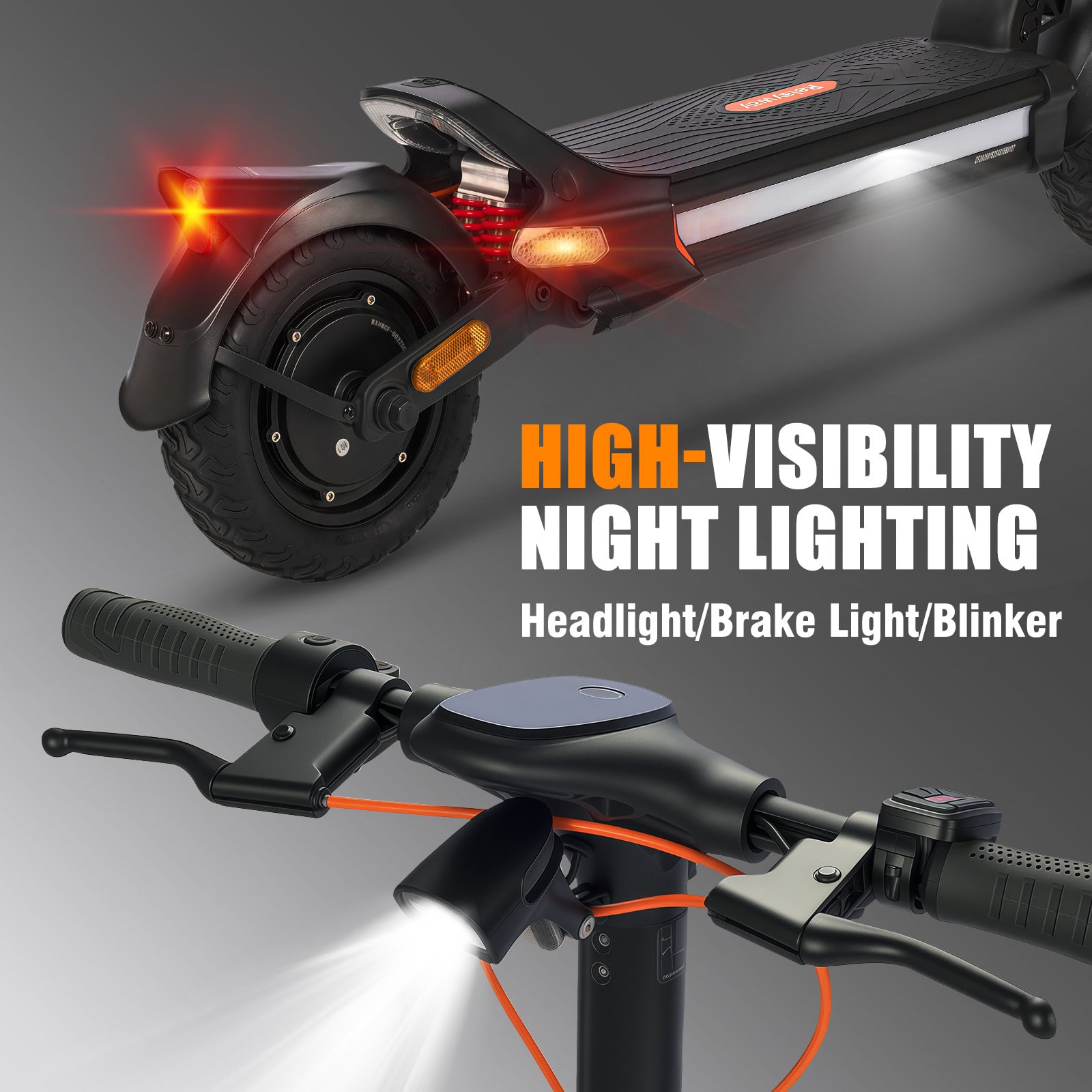 Motor 800W/50 Miles Range /300 lb Capacity RelayWay Off Road Electric Scooter Long Range, Fast Electric Scooter 30 Mph Speed, 300+ lb Capacity & Dual Suspension
