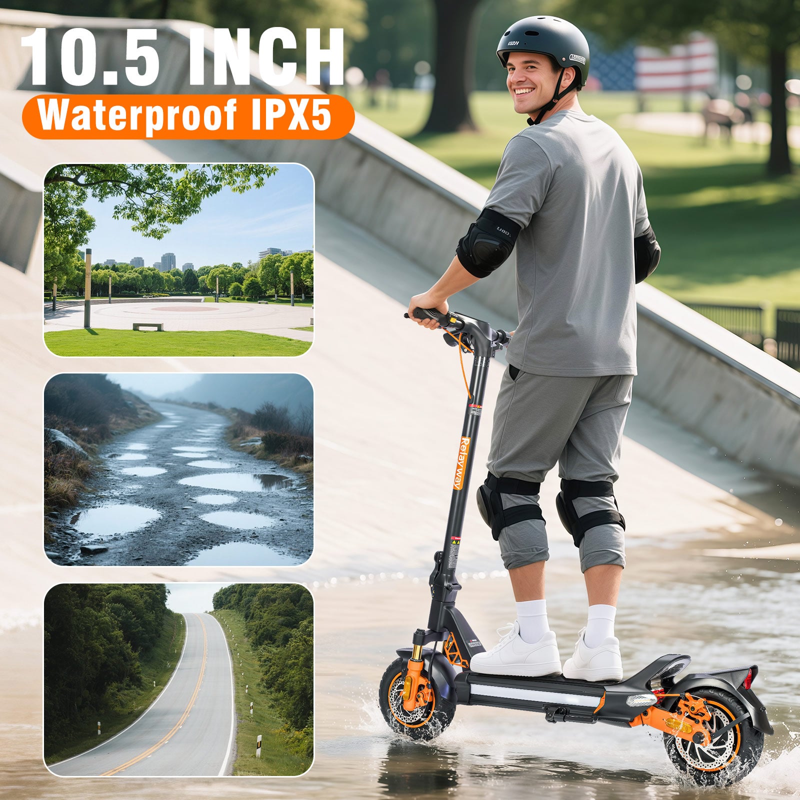 Dual Motor 1600W/Range 40 Miles/400 lb Capacity RelayWay Off Road Electric Scooter Long Range, Fast Electric Scooter 30 Mph Speed, 300+ lb Capacity & Dual Suspension